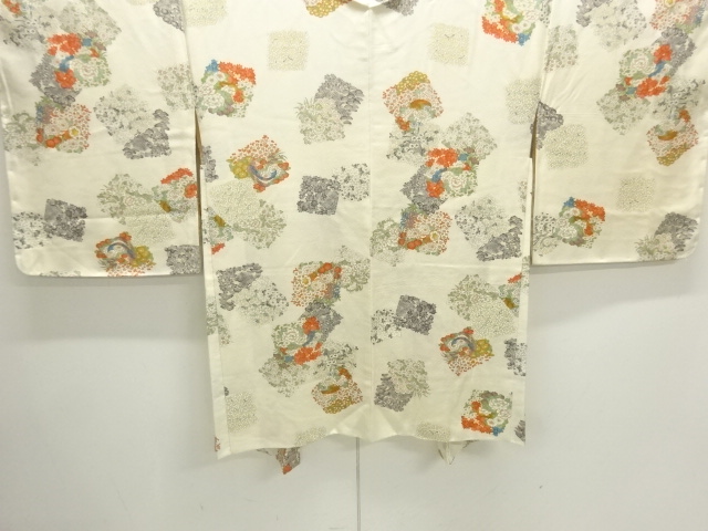 未使用品　菱に草花模様羽織